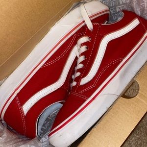 Red low top vans